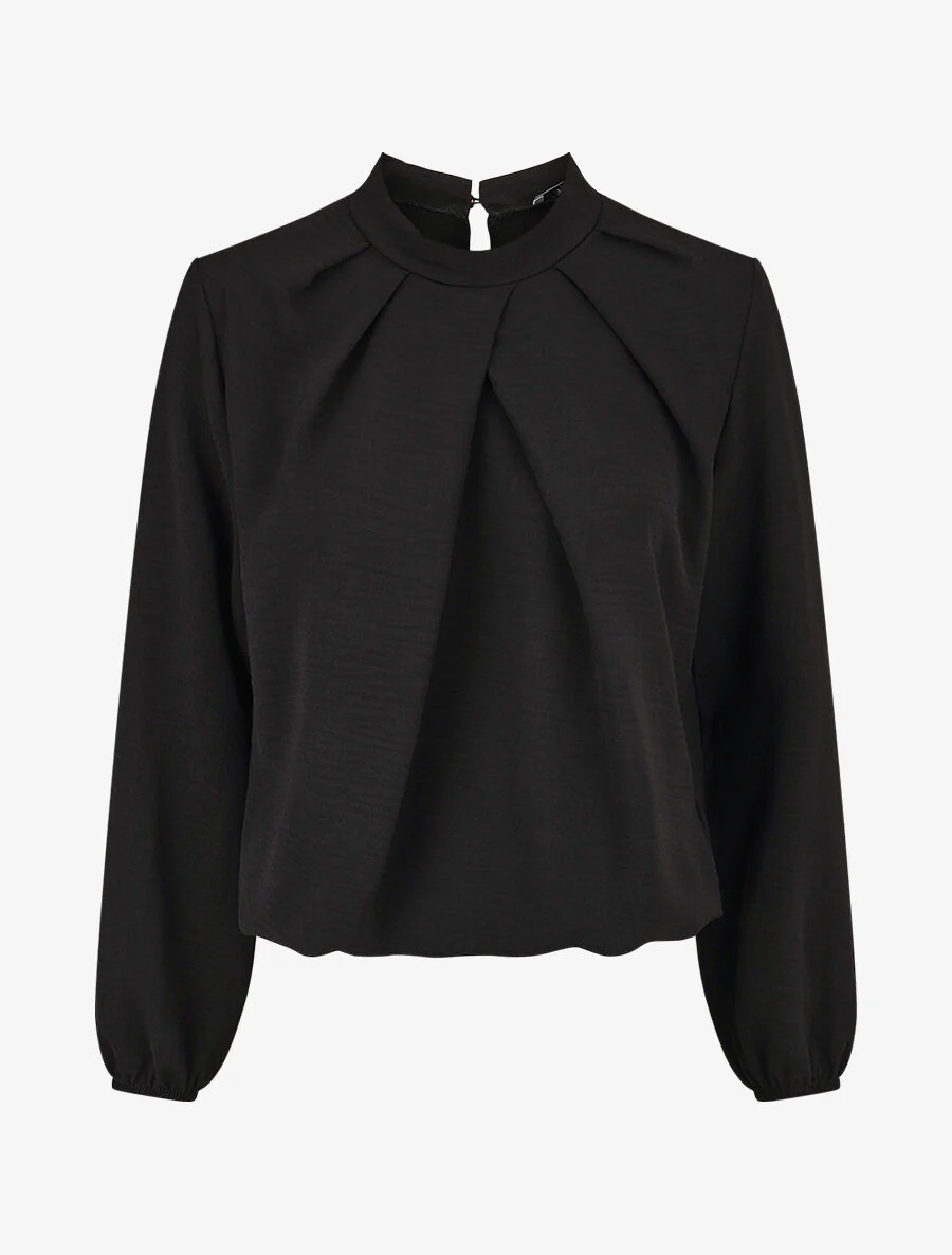 Blouse à plis croisés - Noir