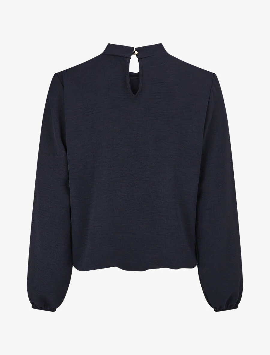 Blouse à plis croisés - Marine - Image 2