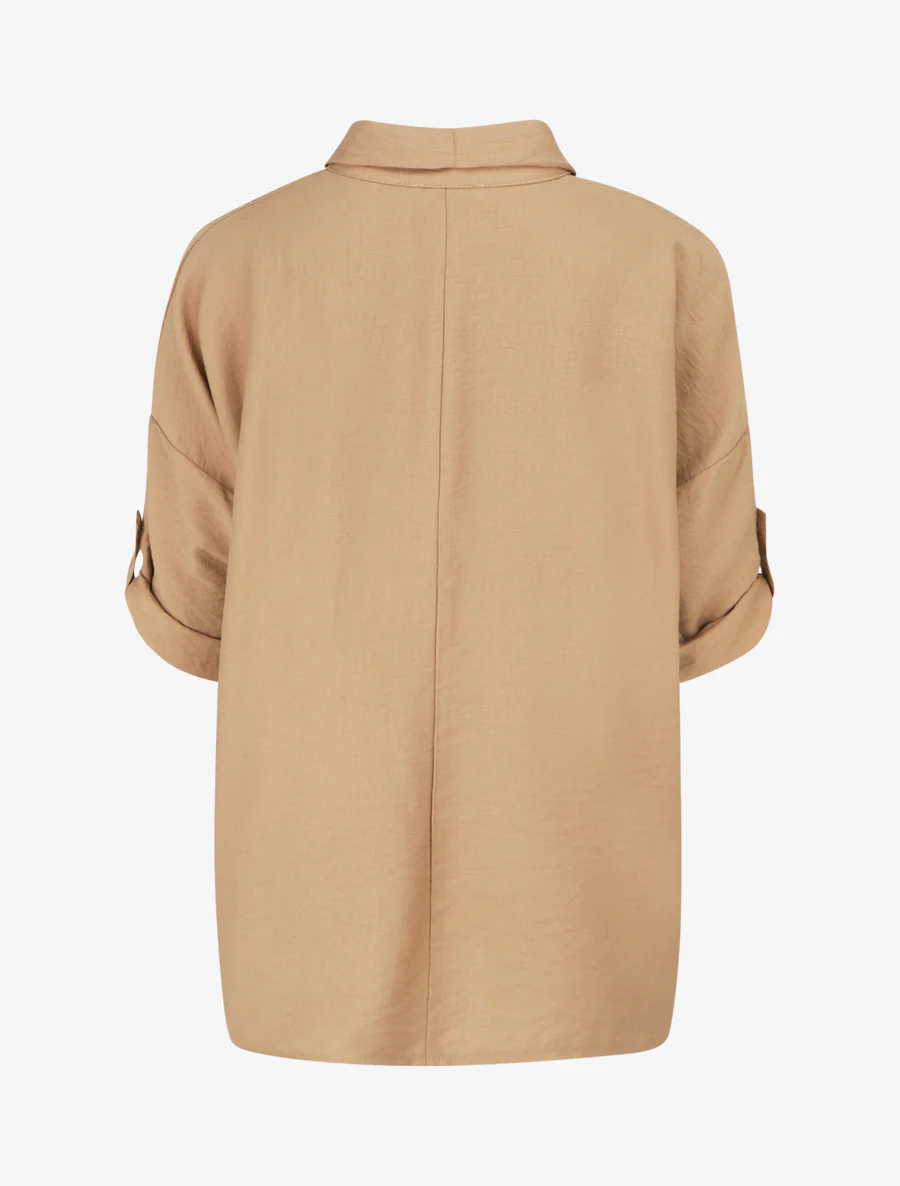 Blouse ample à broches métalliques - Camel - Image 2