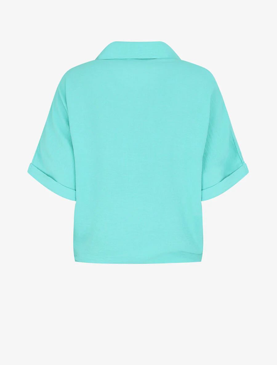 Blouse ample coupe carrée - Turquoise - Image 2