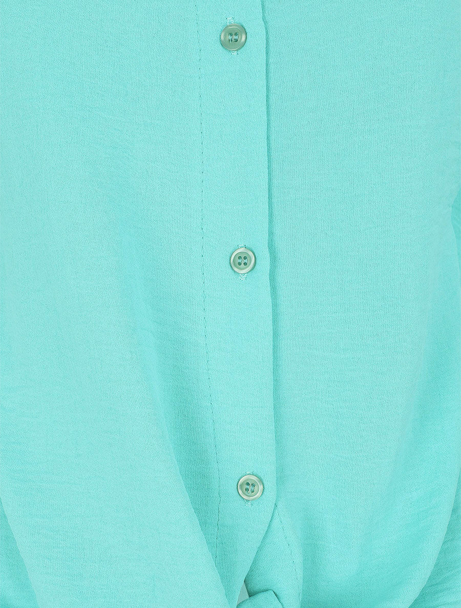 Blouse ample coupe carrée - Turquoise - Image 3
