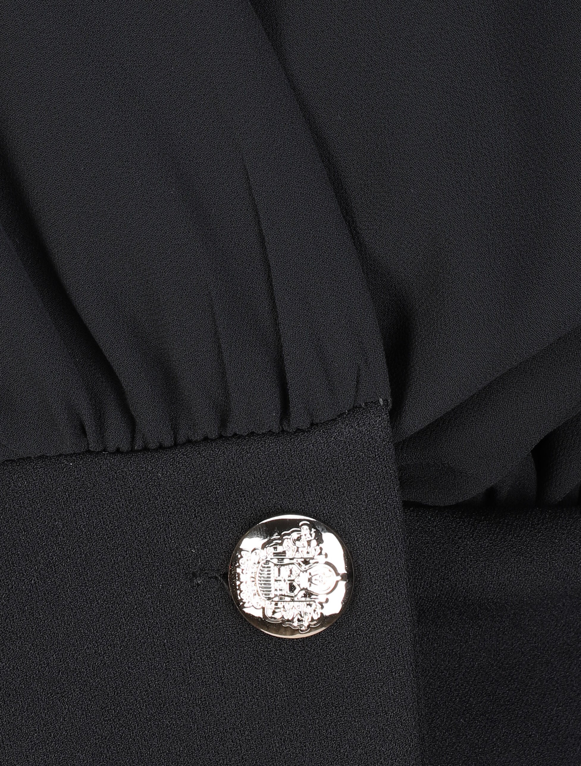 Blouse cache-coeur à boutons stylisés - Noir - Image 3