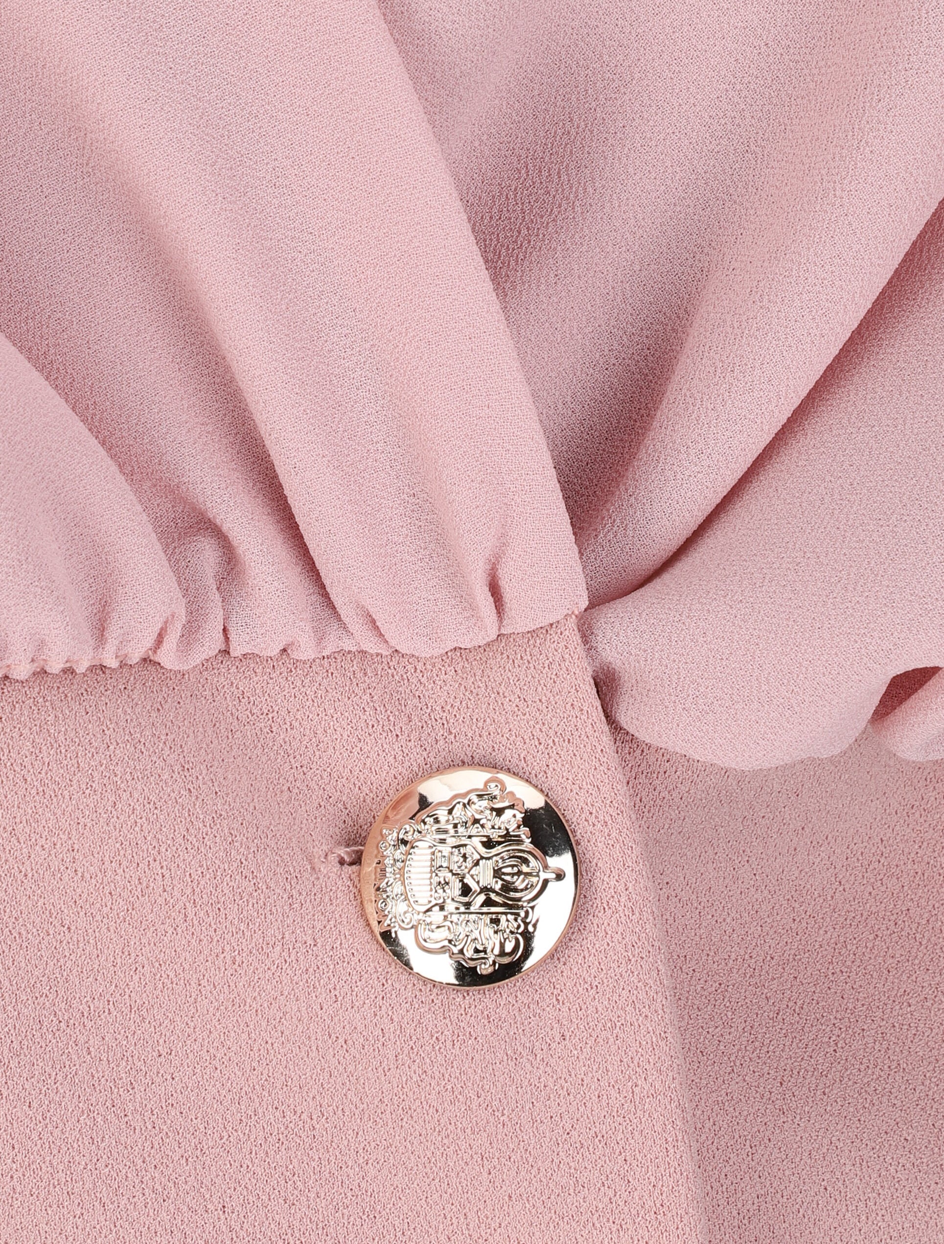 Blouse cache-coeur à boutons stylisés - Rose - Image 3