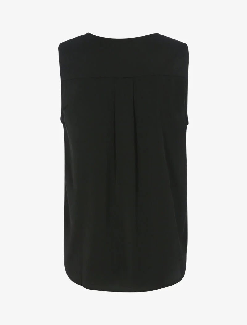 Blouse cache-coeur satiné à dos long - noir - Image 2