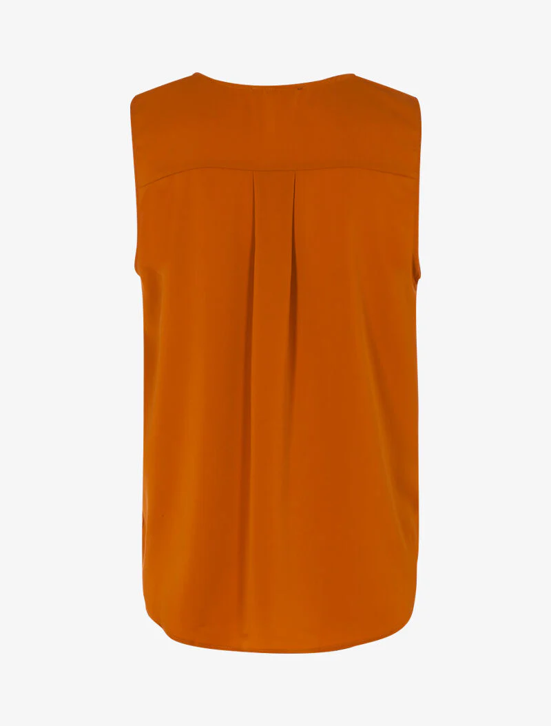 Blouse cache-coeur satiné à dos long - rouille - Image 2