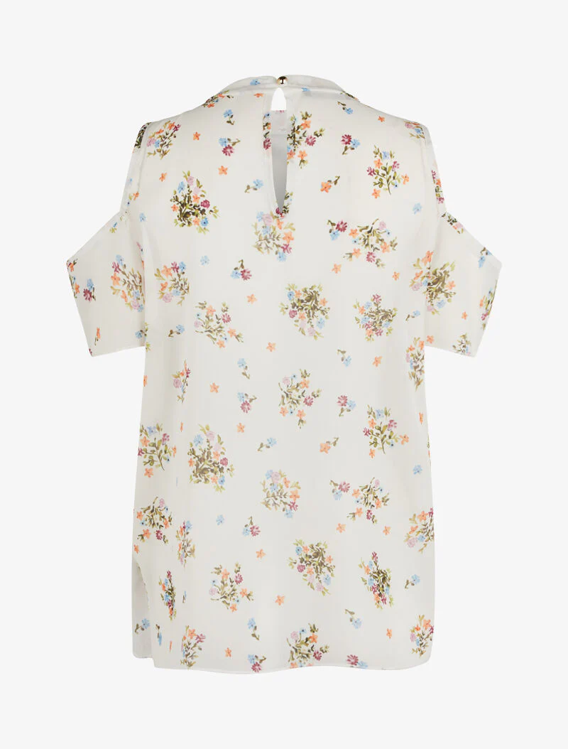 Blouse carrée oversize à découpes - blanc - Image 2