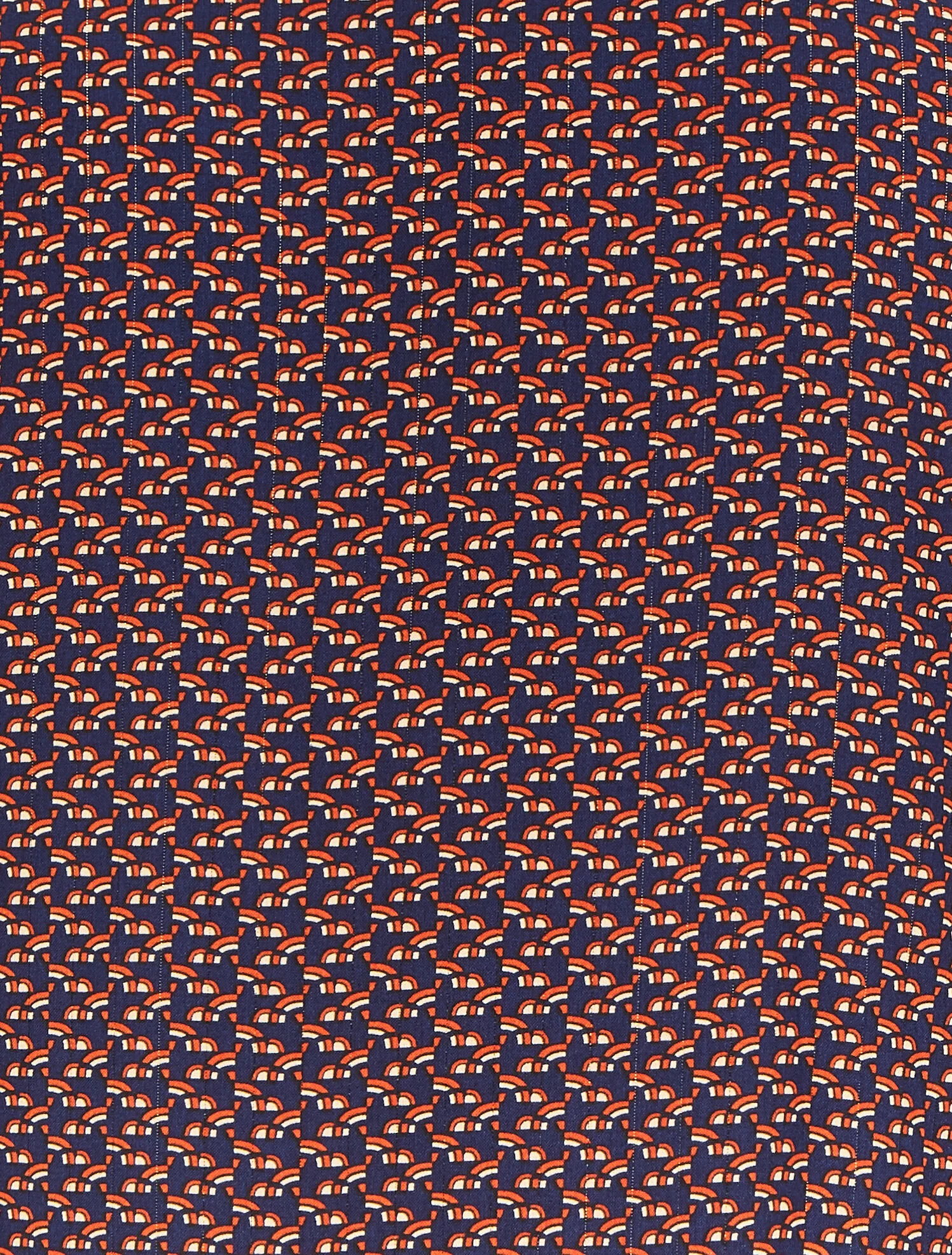 Blouse col lavallière à imprimé graphique - Bleu marine - Image 4