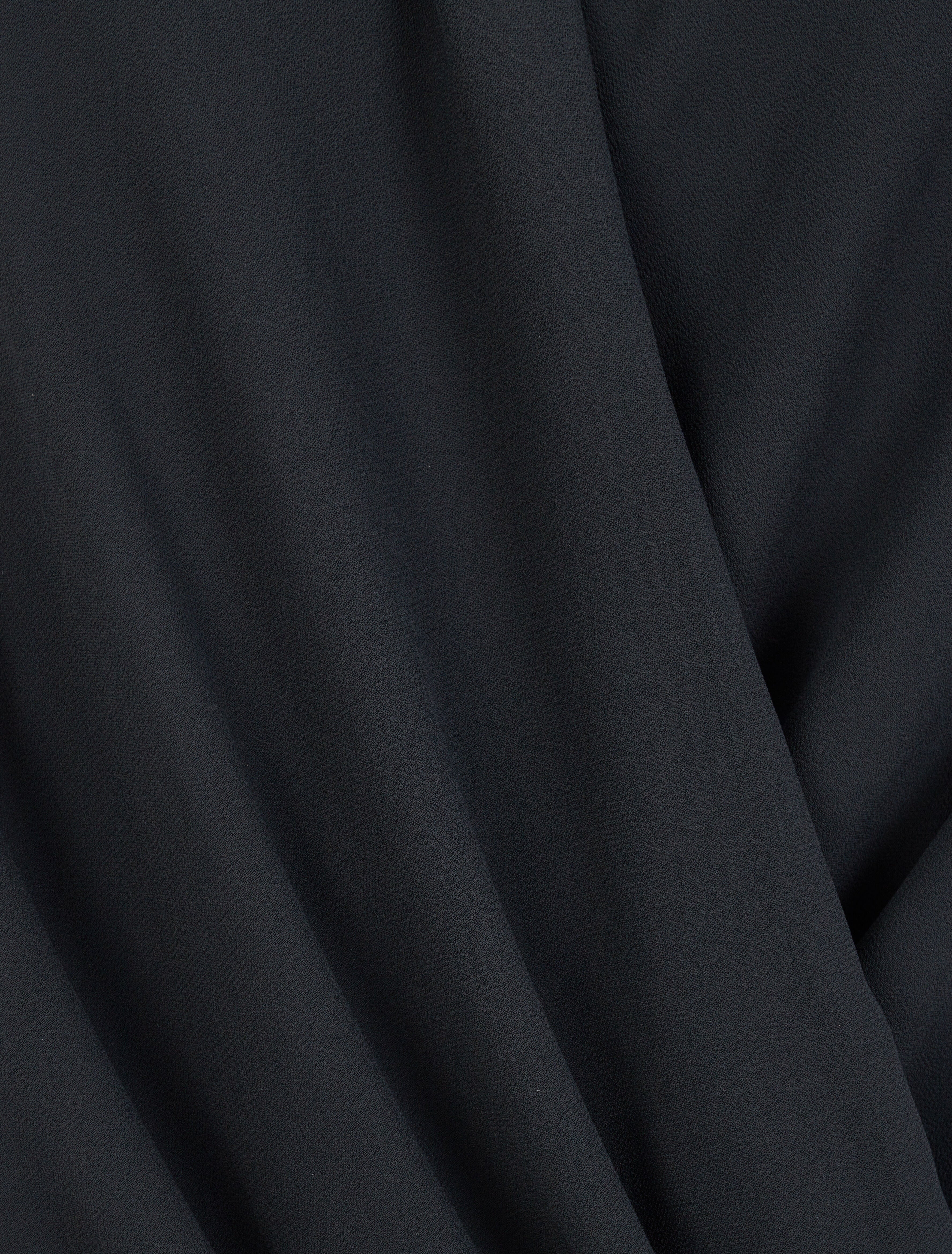 Blouse droite unie drapée - Noir - Image 3