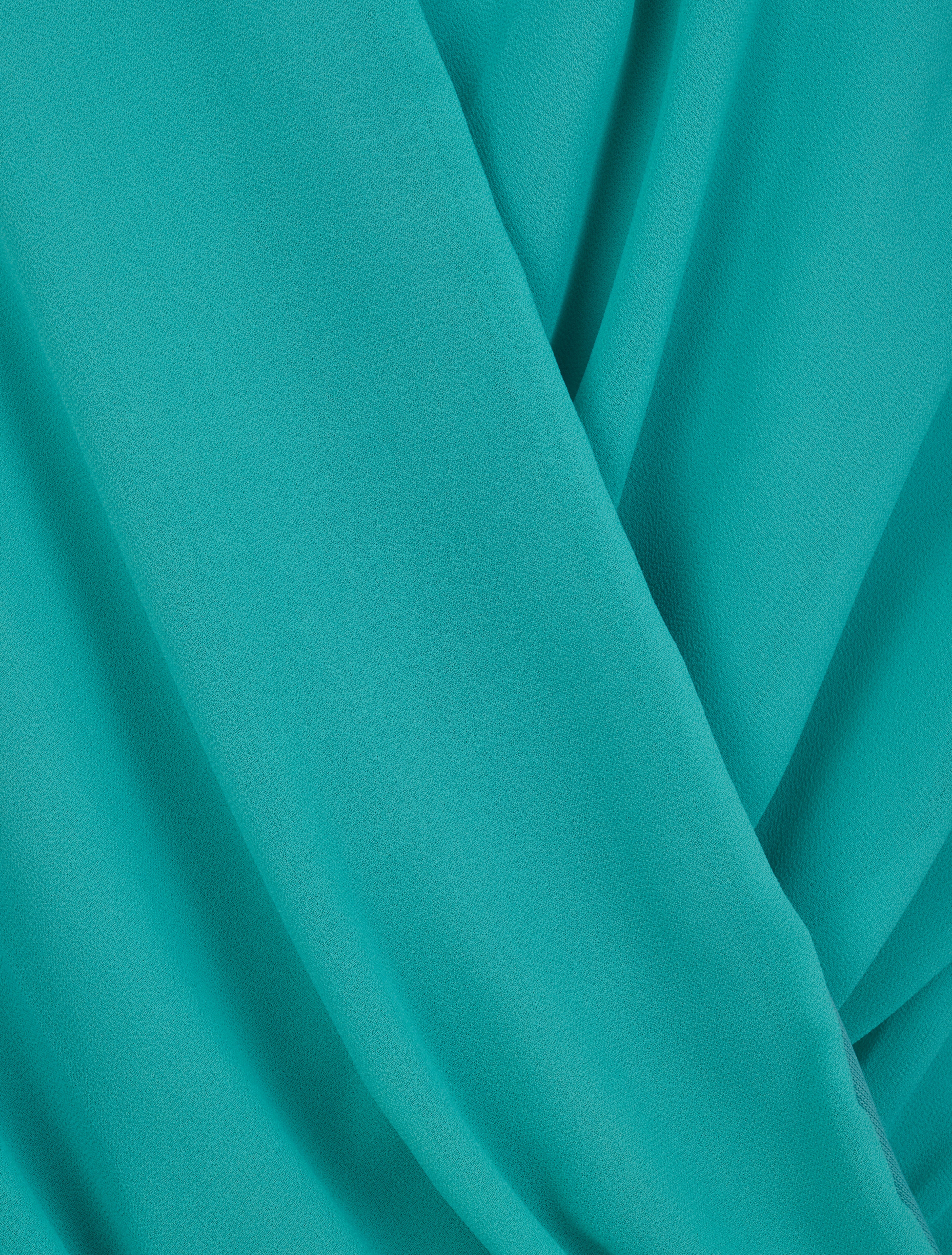 Blouse droite unie drapée - Vert menthe - Image 3