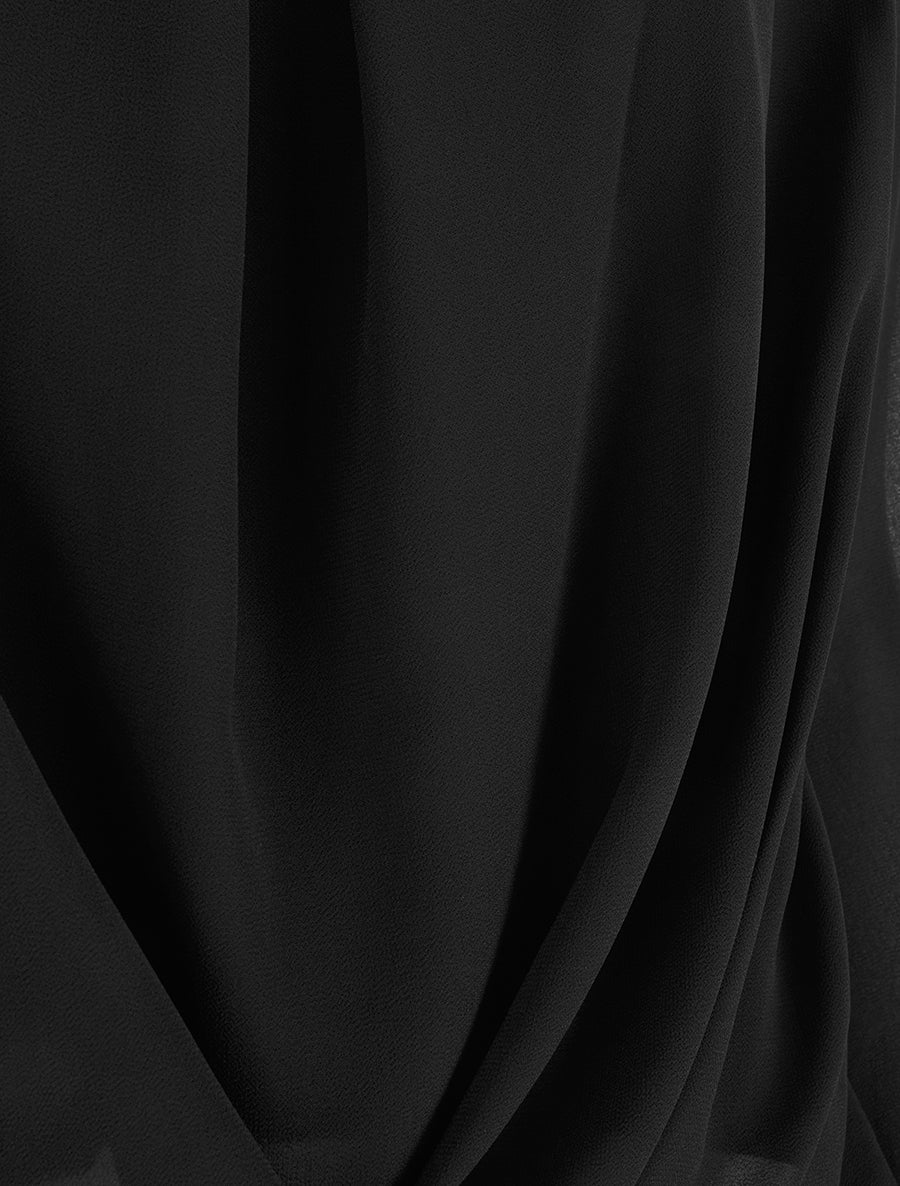 Blouse en voile à effet drapé - Noir - Image 3