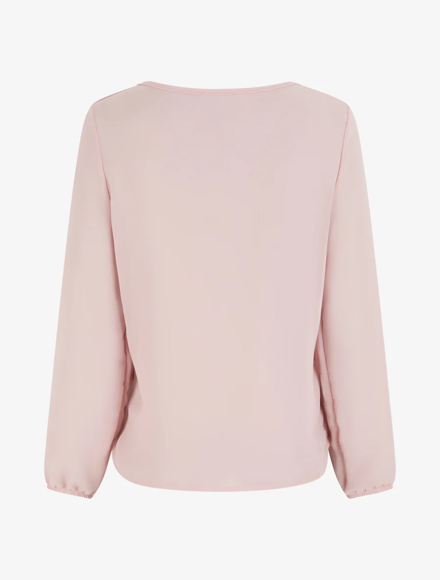 Blouse en voile à effet drapé - Rose - Image 2