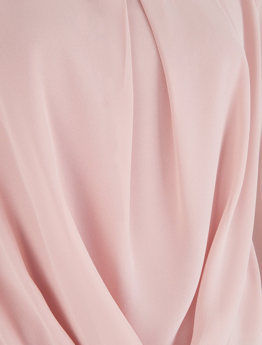 Blouse en voile à effet drapé - Rose - Image 3