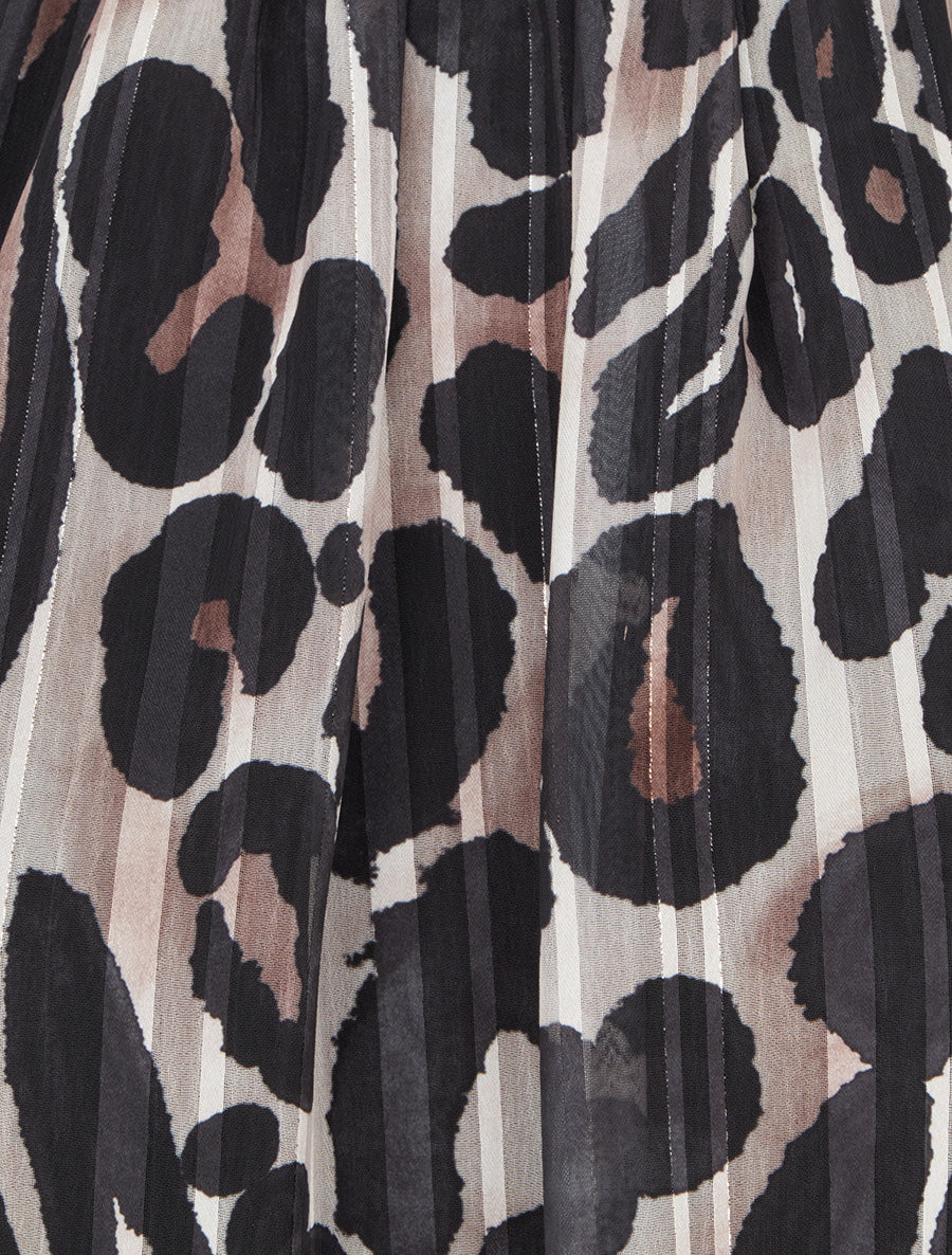 Blouse en voile imprimé léopard - Noir - Image 3
