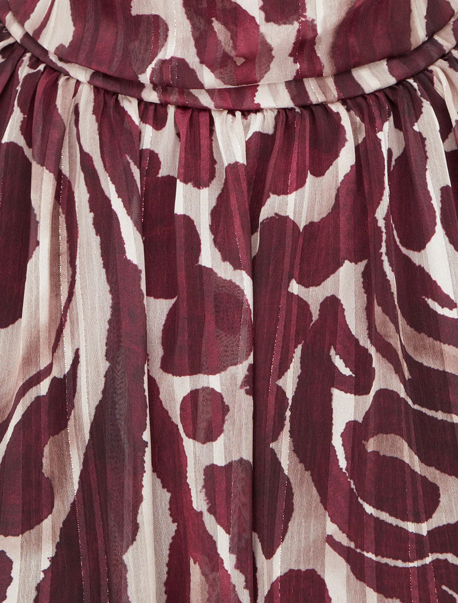 Blouse en voile imprimé léopard - Prune - Image 3