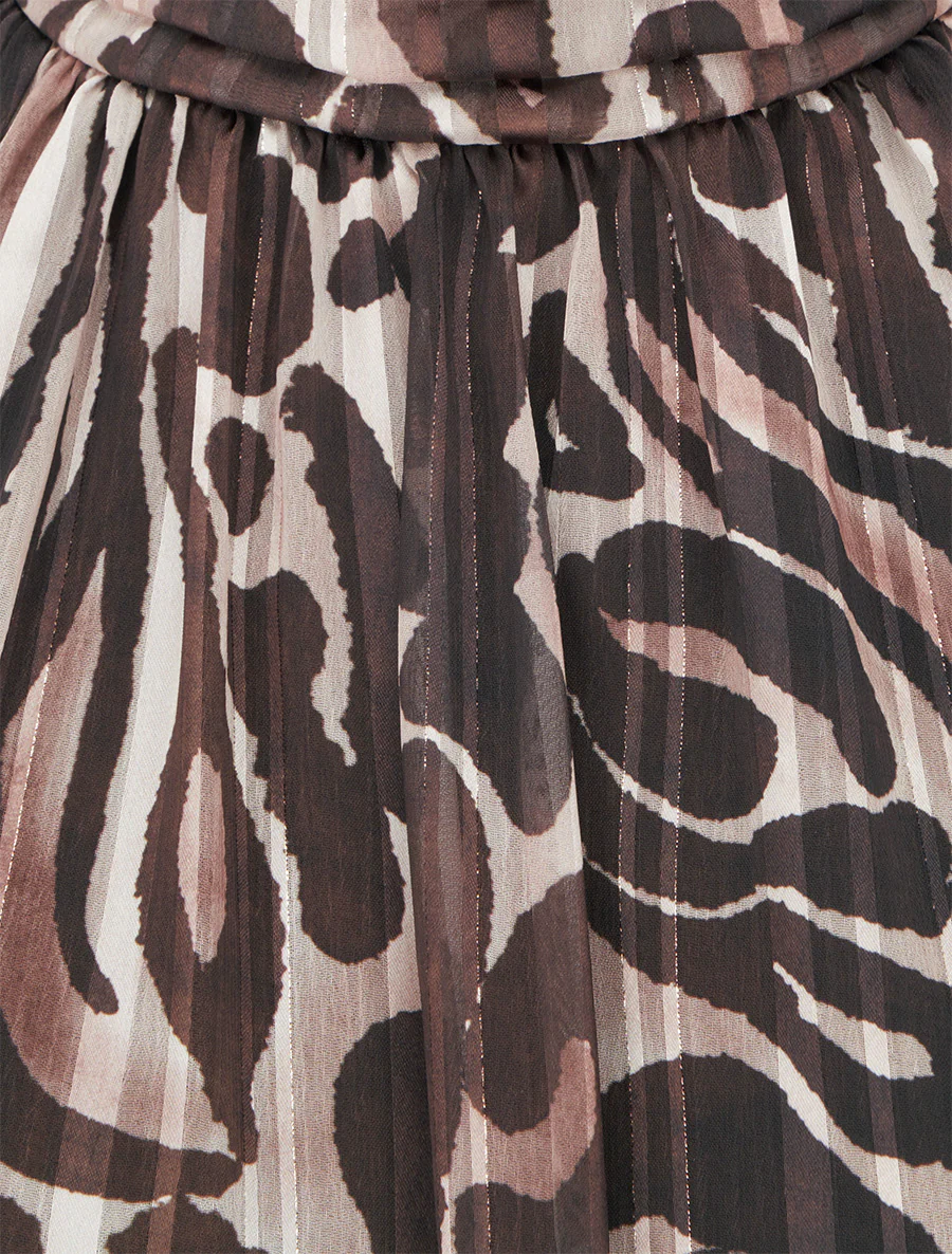 Blouse en voile imprimé léopard - Marron - Image 3