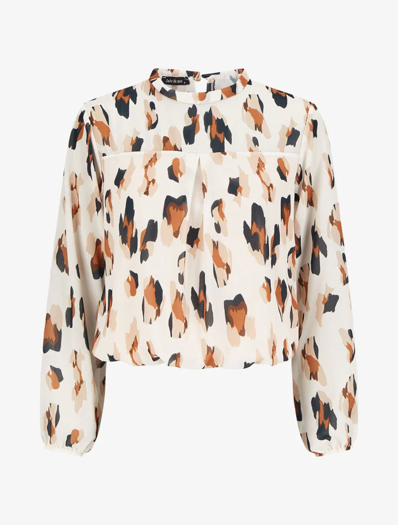 Blouse fluide à imprimé - Blanc