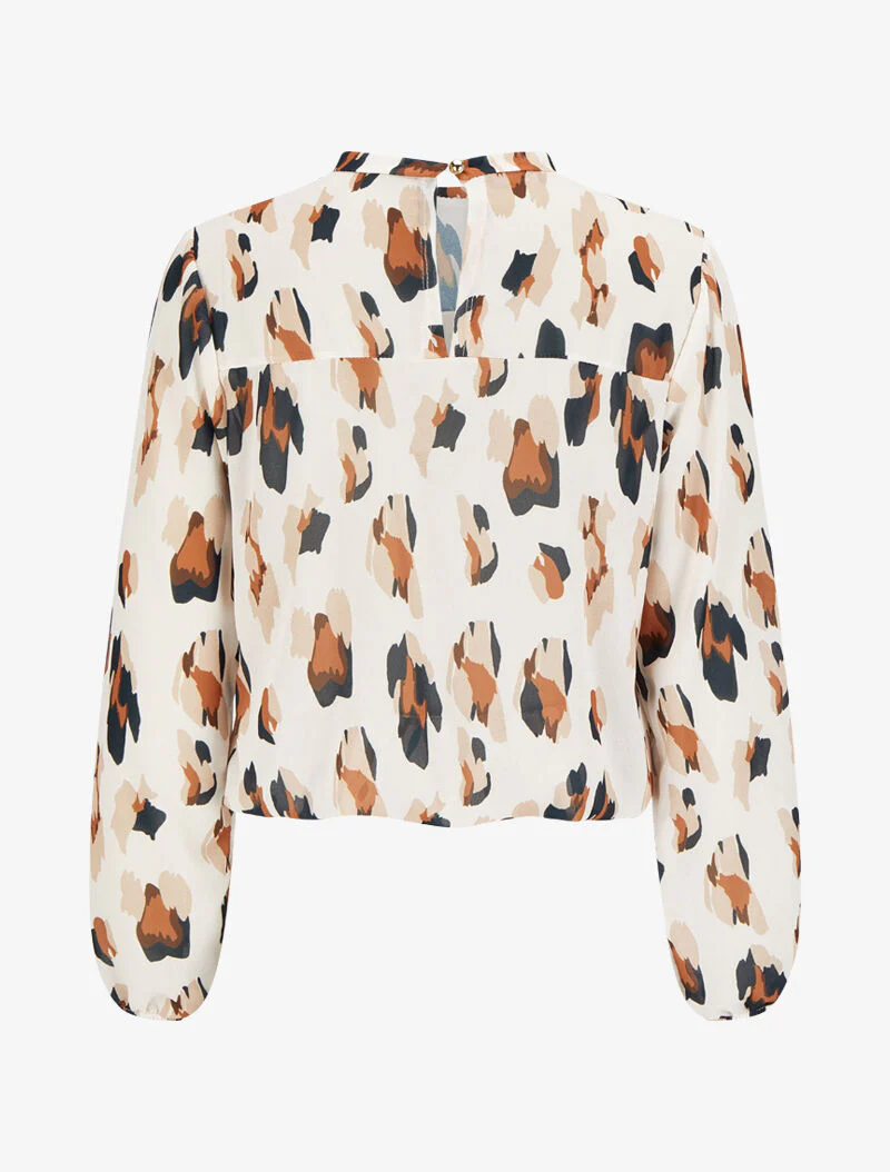 Blouse fluide à imprimé - Blanc - Image 2