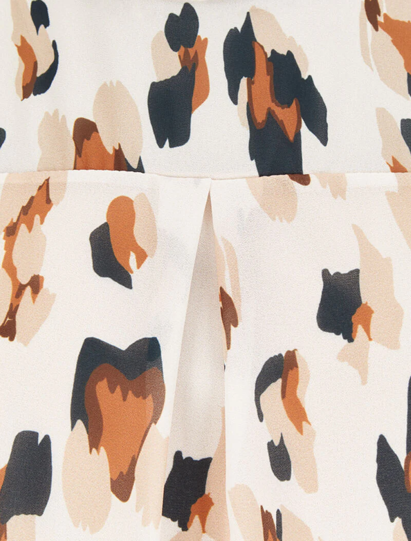 Blouse fluide à imprimé - Blanc - Image 3
