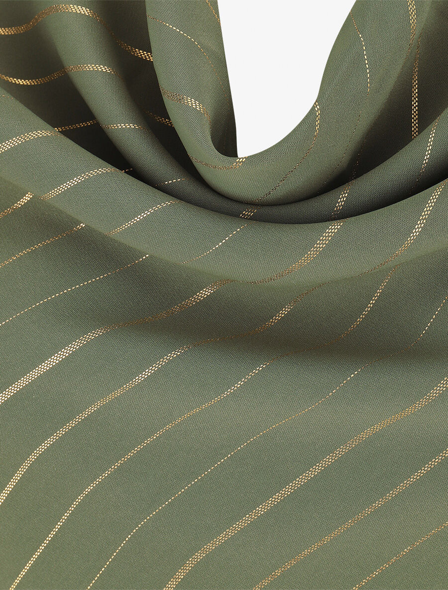 Blouse fluide à rayures irisées - Kaki - Image 3
