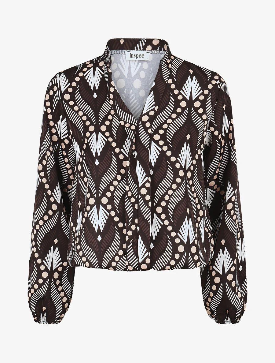 Blouse imprimé fantaisie - Noir