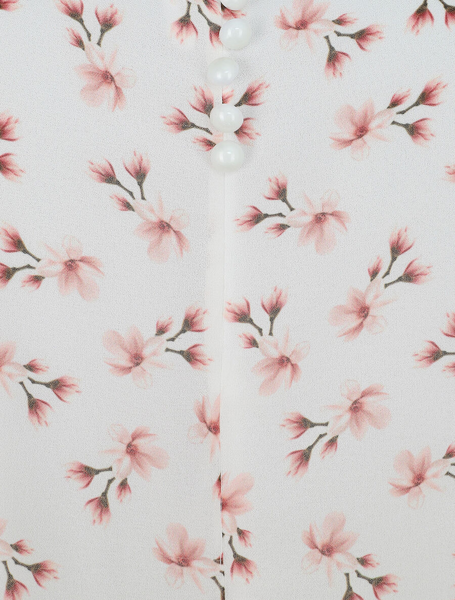 Blouse imprimé fleuri à bretelles - Blanc - Image 3