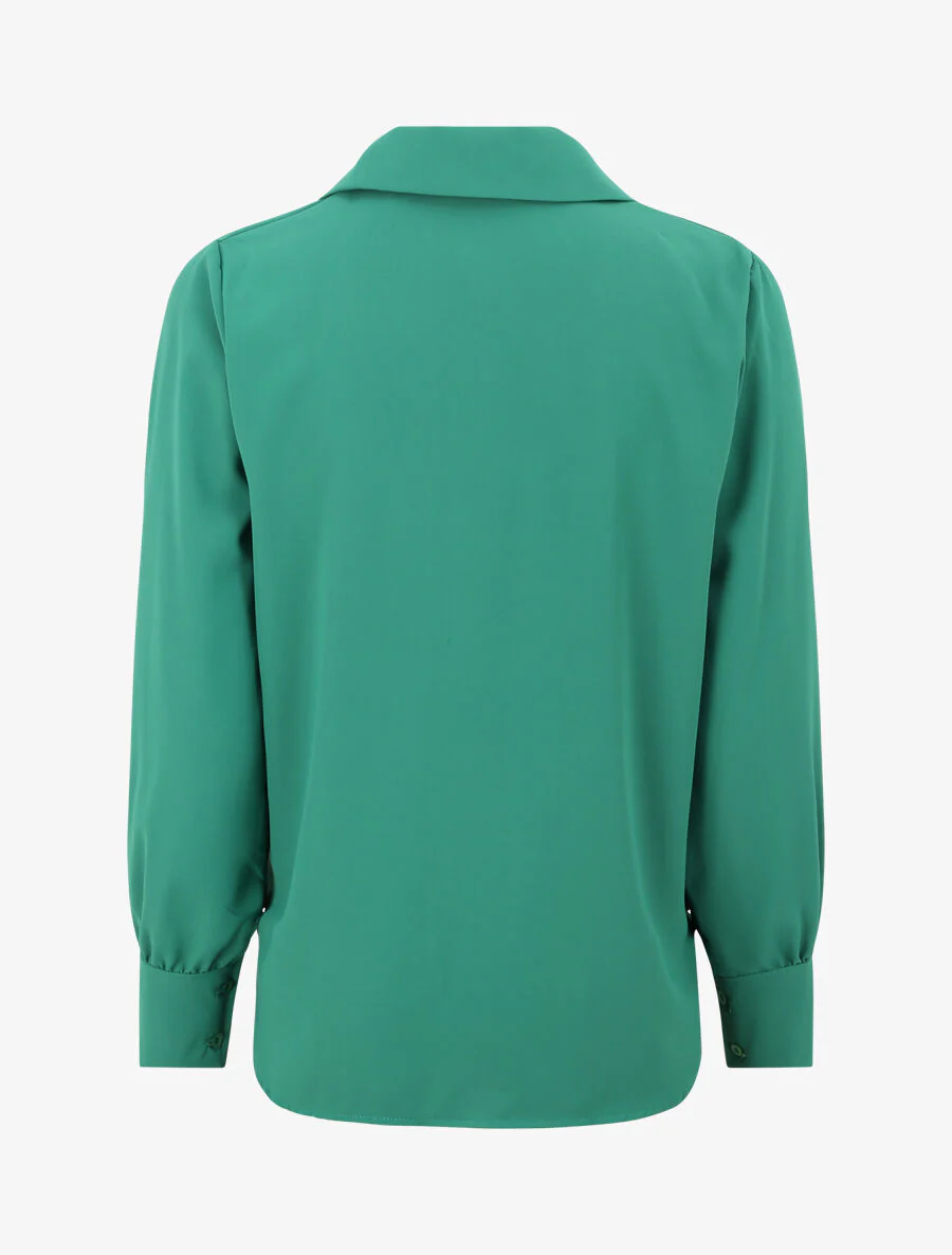 Blouse oversize asymétrique - Vert - Image 2