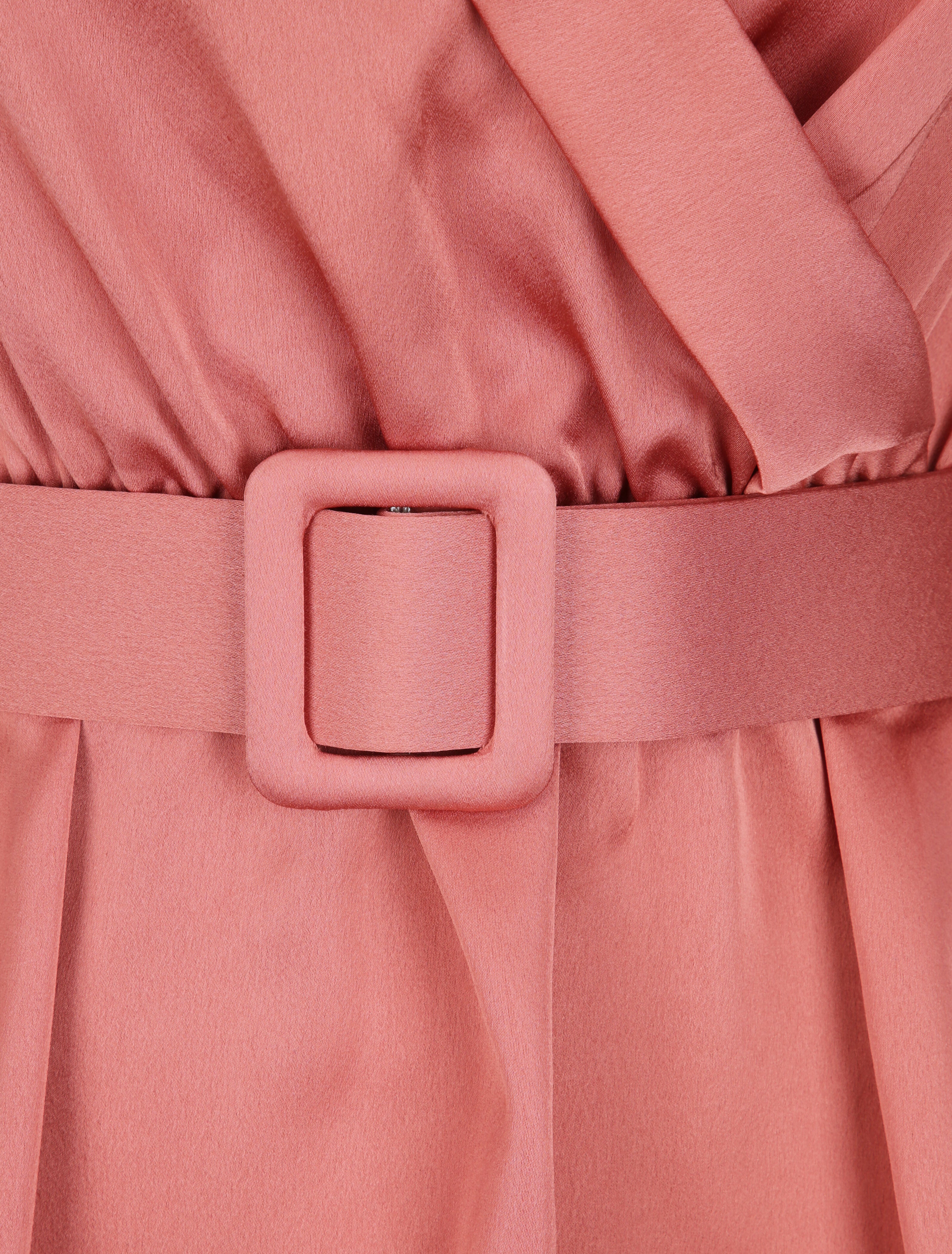 Blouse péplum satinée - Rose - Image 3