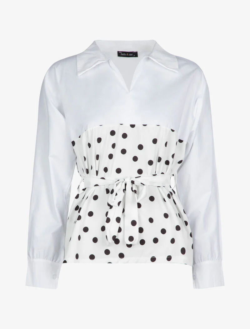 Blouse style chemise à imprimés - blanc - Image 2