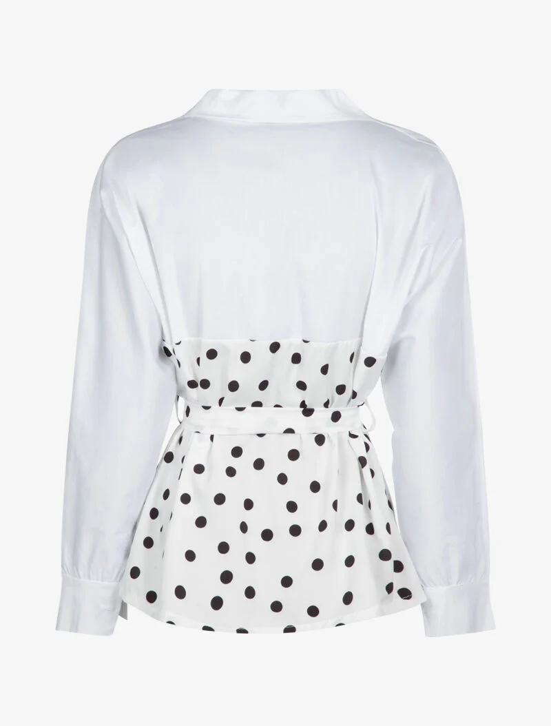 Blouse style chemise à imprimés - blanc - Image 3