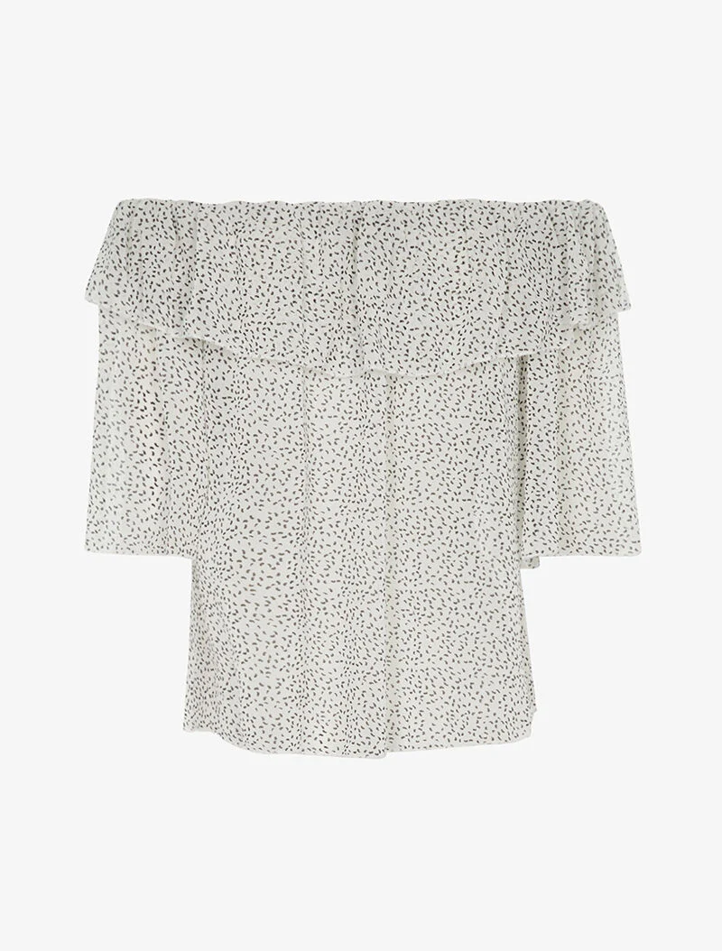 Blouse transparente mouchetée - blanc - Image 2