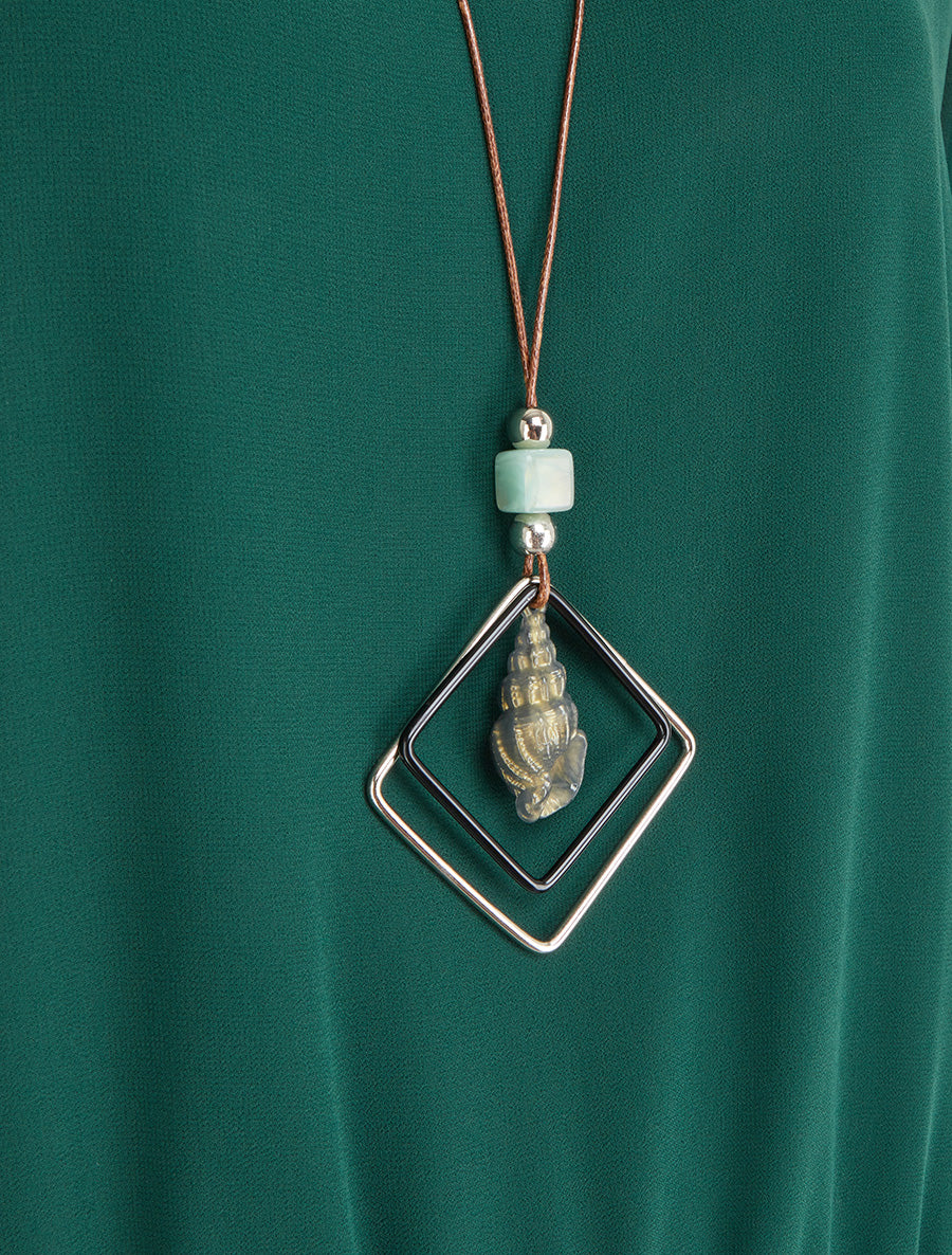 Blouse unie en voile à manches longues - Vert sapin - Image 3