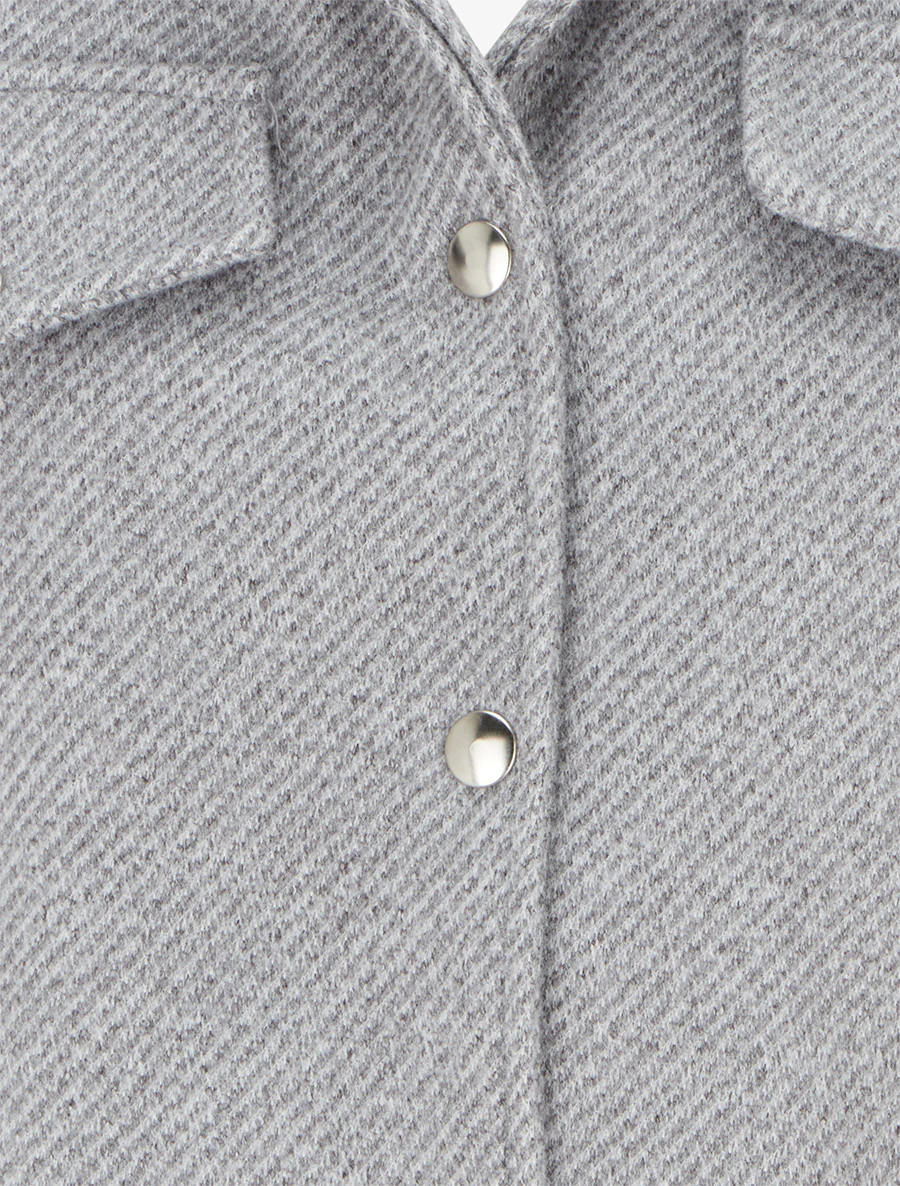 Blouson boutonné à poche à rabat - Gris clair - Image 3