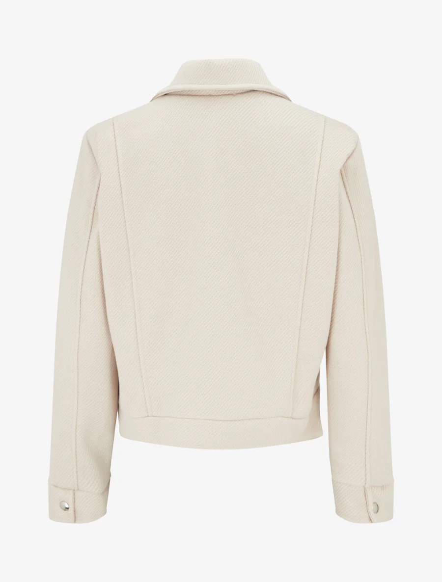 Blouson boutonné à poche à rabat - Beige - Image 2