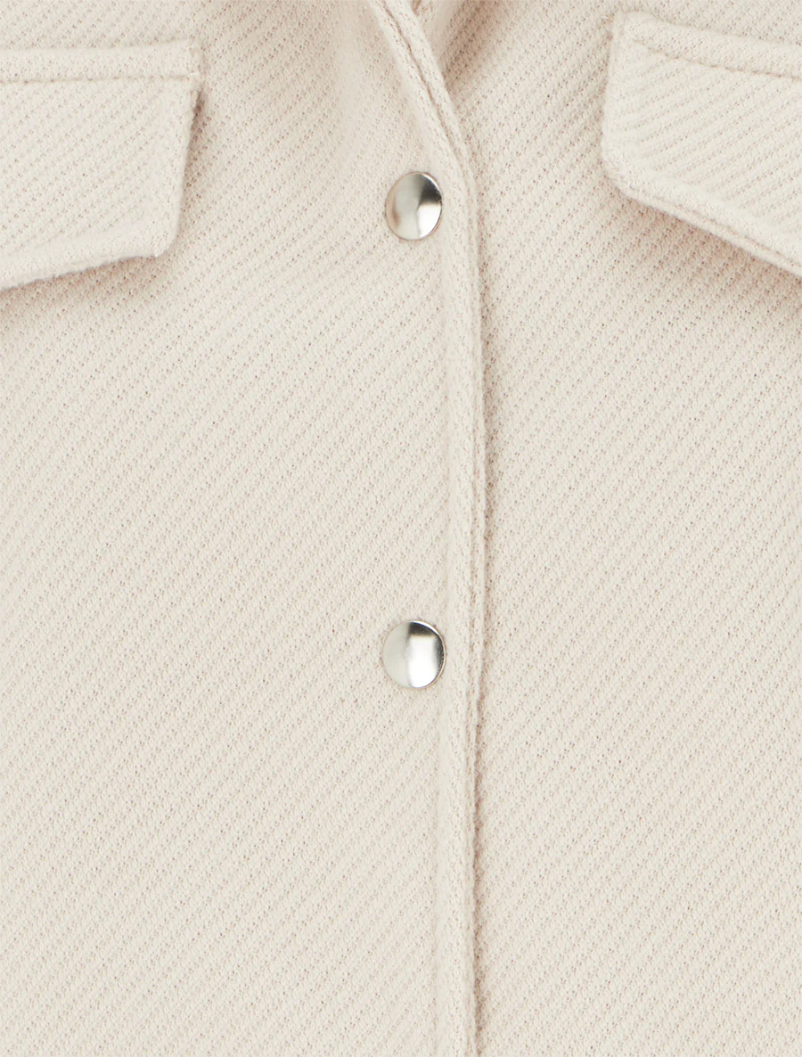 Blouson boutonné à poche à rabat - Beige - Image 3