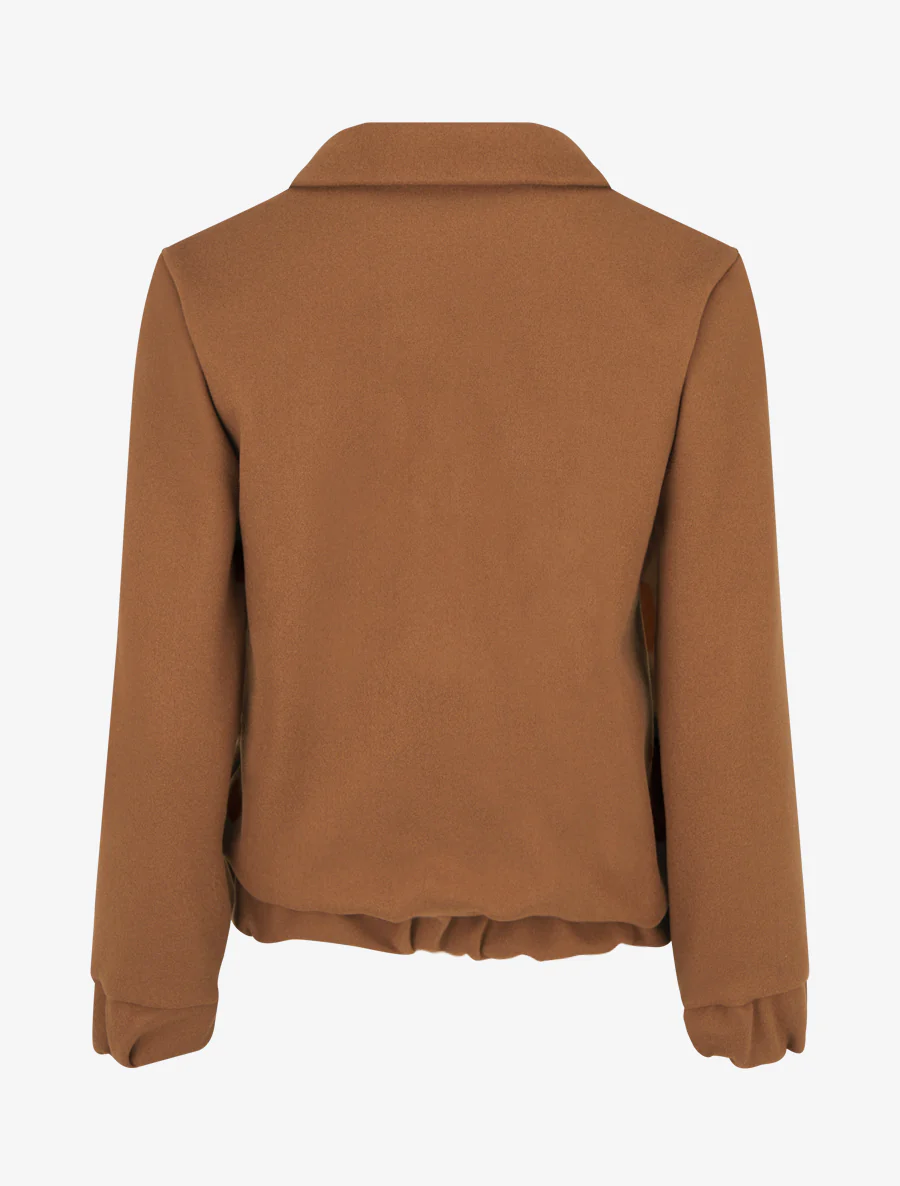 Blouson zippé à bords élastiqués - Camel - Image 2