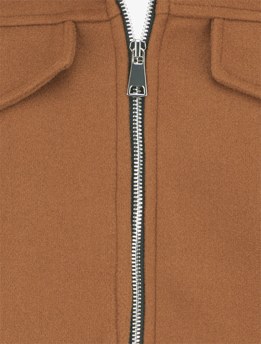 Blouson zippé à bords élastiqués - Camel - Image 3