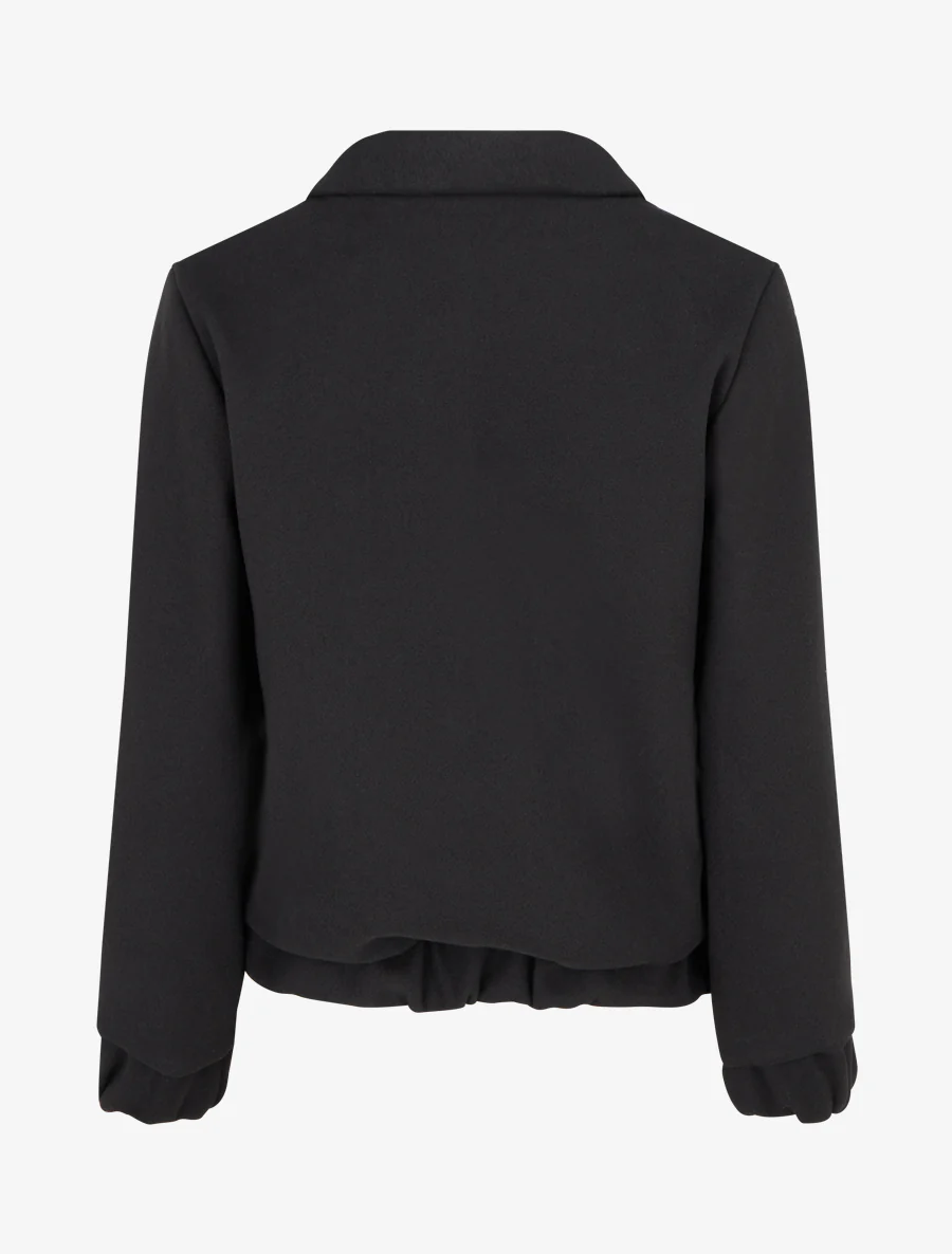Blouson zippé à bords élastiqués - Noir - Image 2