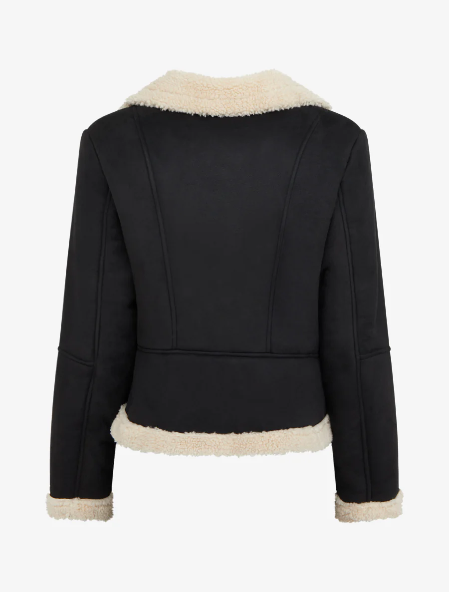 Blouson zippé style aviateur - Noir - Image 3