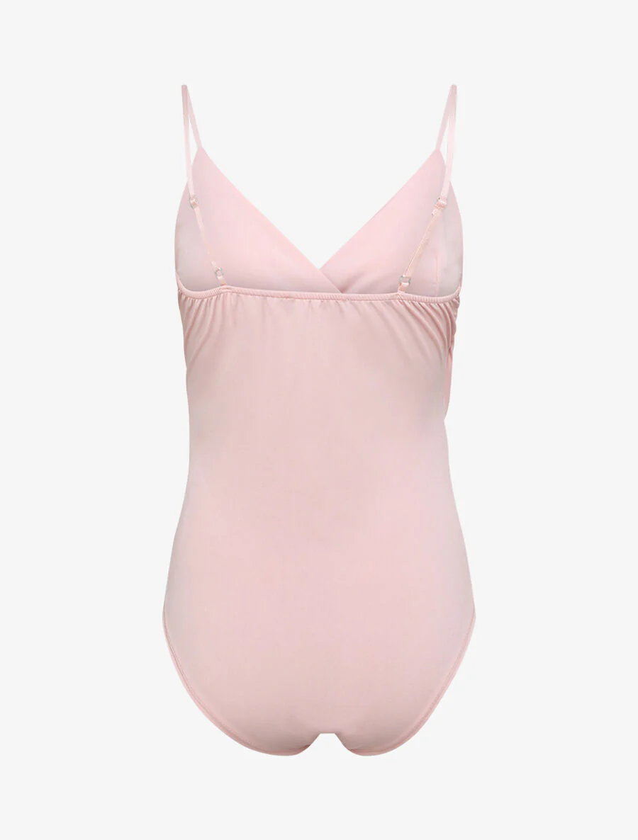 Body ajusté cache-coeur à fines bretelles - Rose pâle - Image 2
