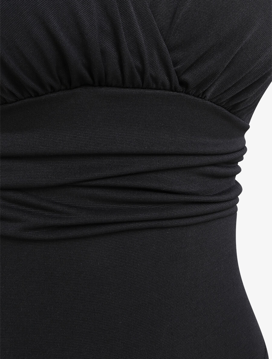 Body ajusté et drapé - Noir - Image 3