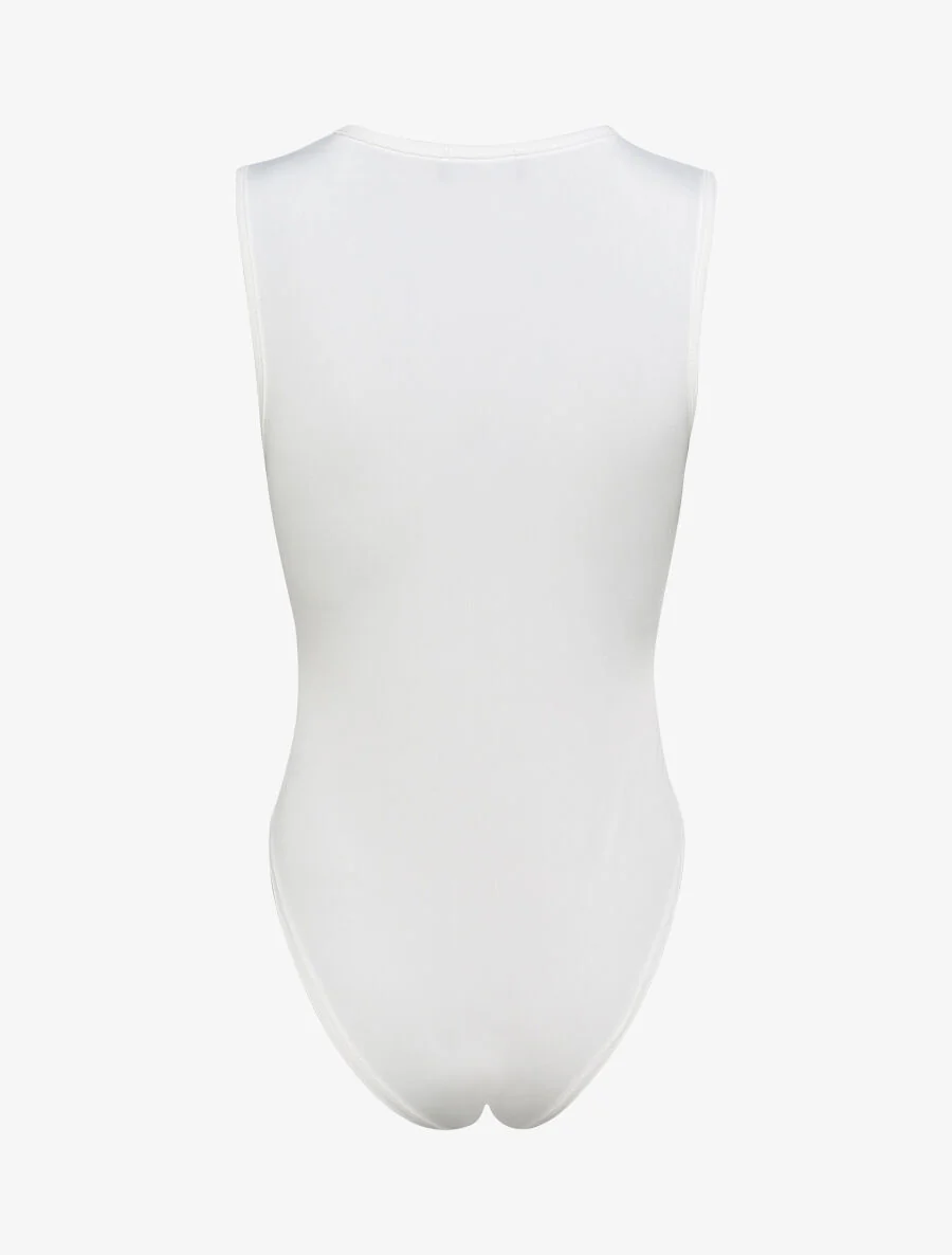 Body ajusté et drapé - Blanc - Image 2