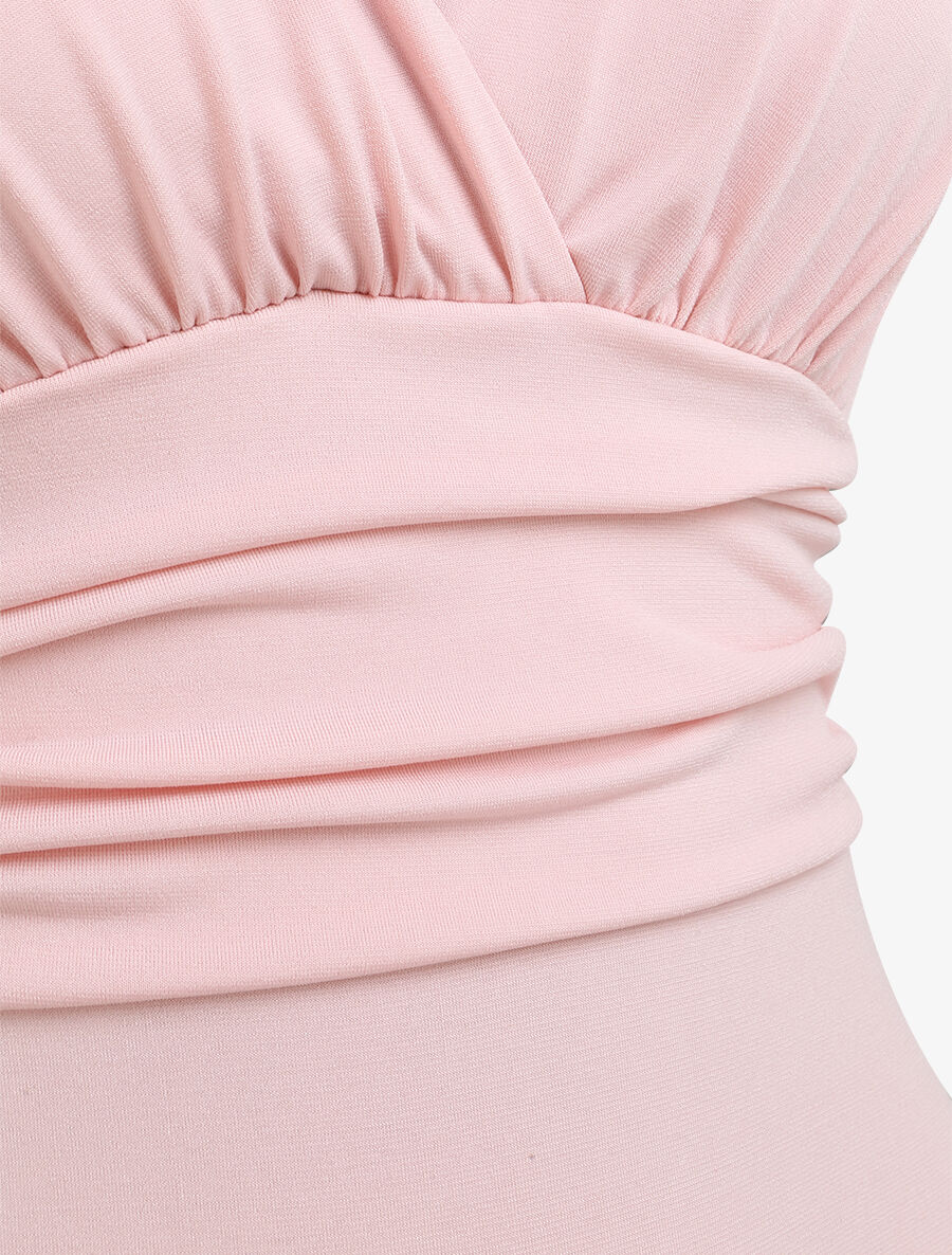 Body ajusté et drapé - Rose pâle - Image 3