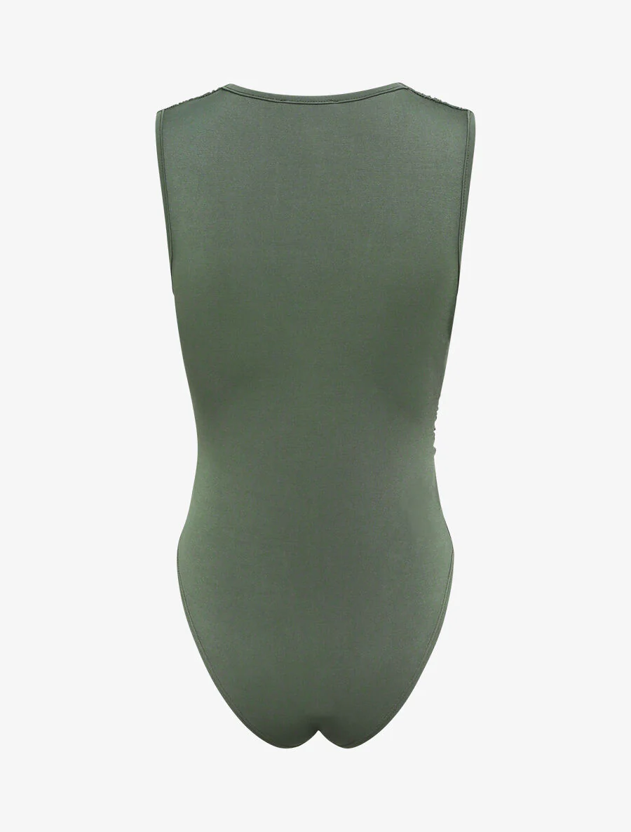 Body ajusté et drapé - Kaki - Image 2