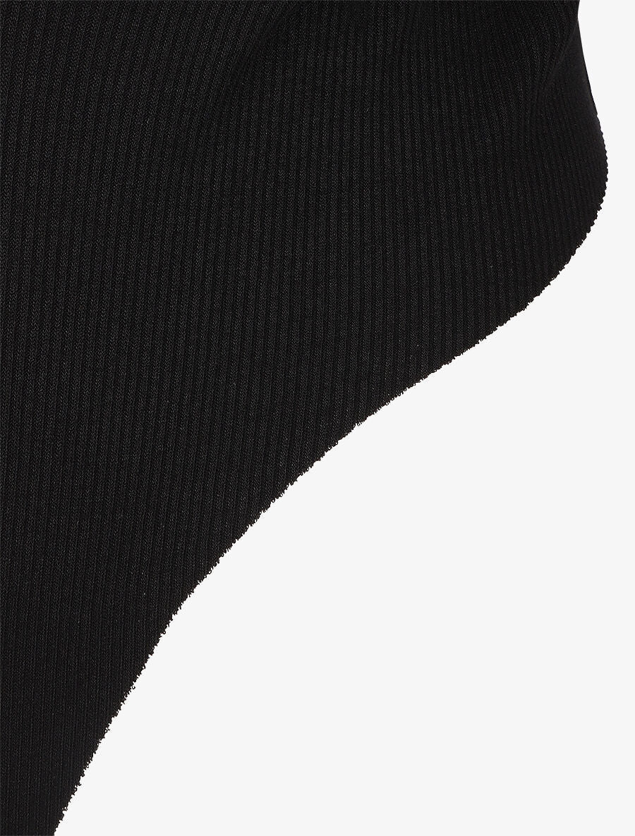 Body bi-matière à col cache-coeur - Noir - Image 3