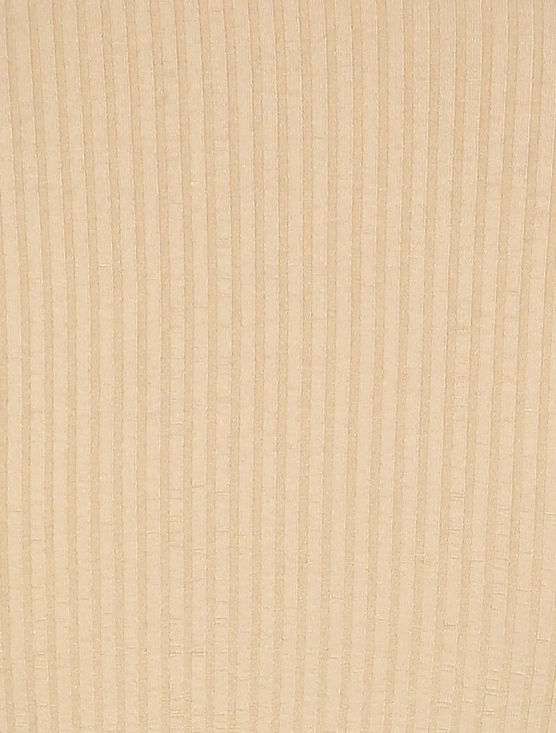 Body côtelé à col montant - Beige - Image 3
