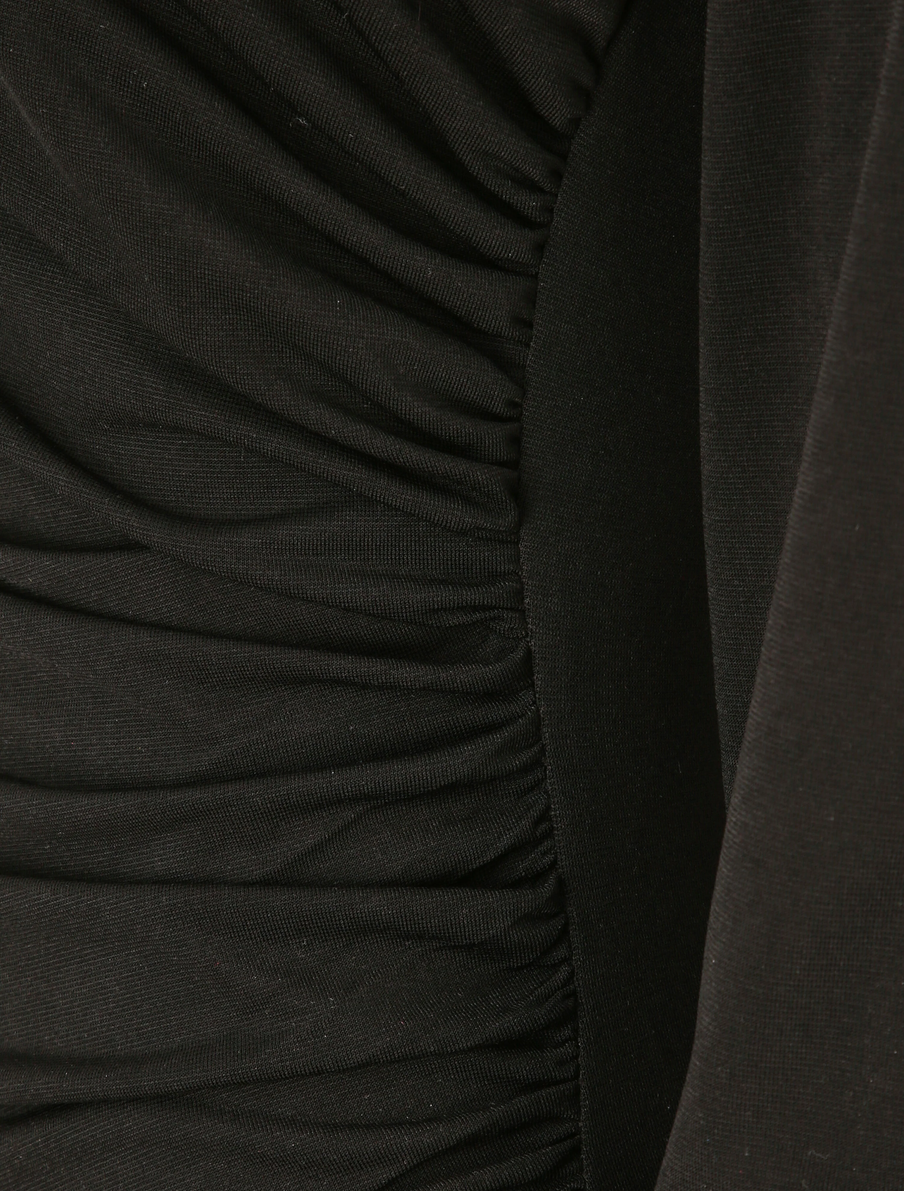 Body drapé à manches longues - Noir - Image 3