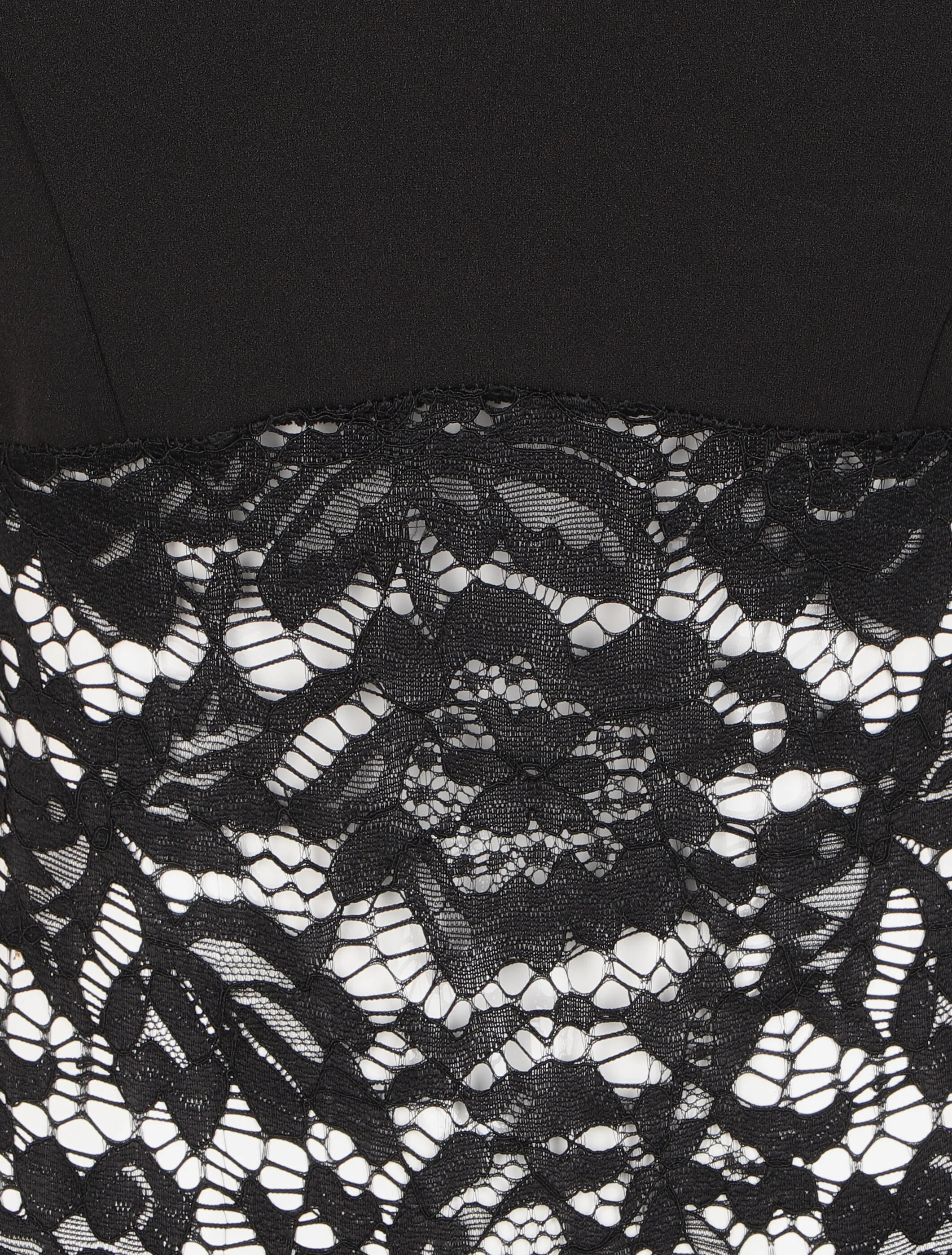 Body échancré en dentelle à bustier coquée - Noir - Image 3