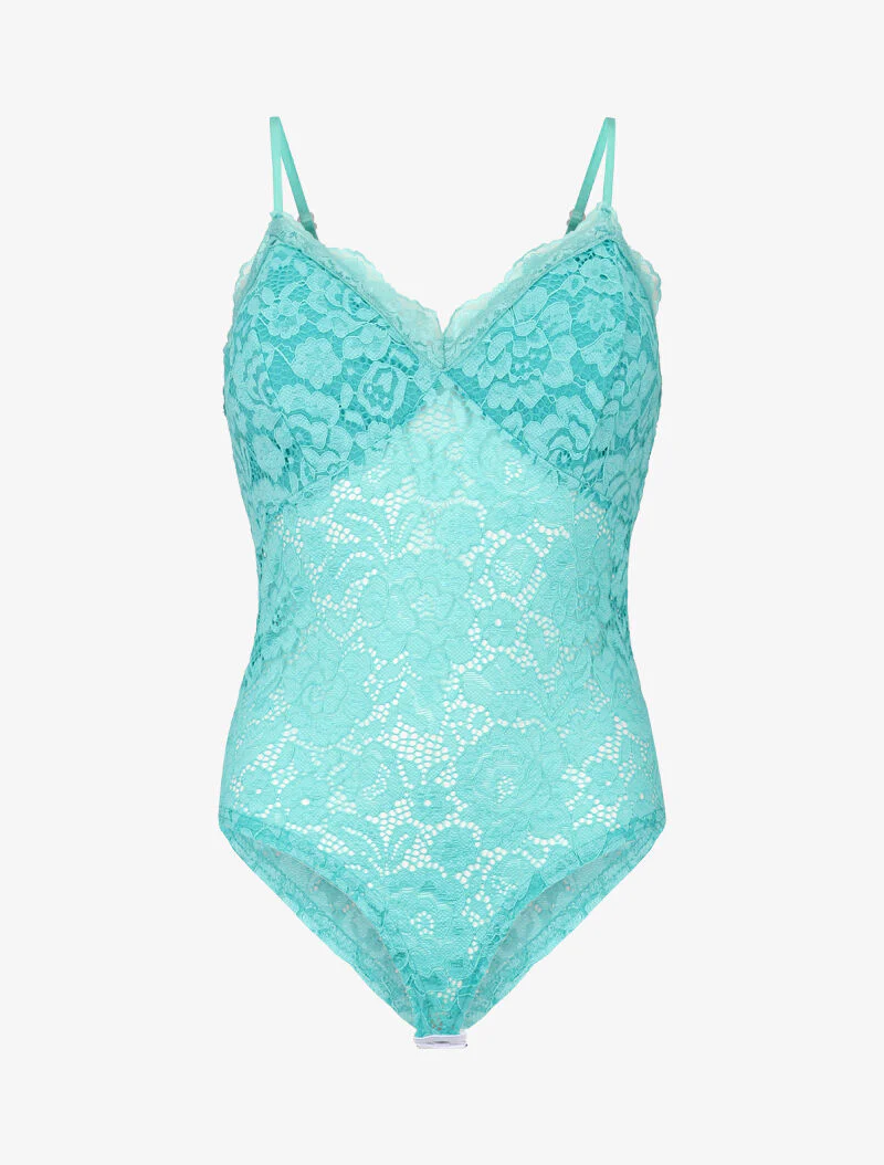 Body en dentelle ajourée - vert menthe