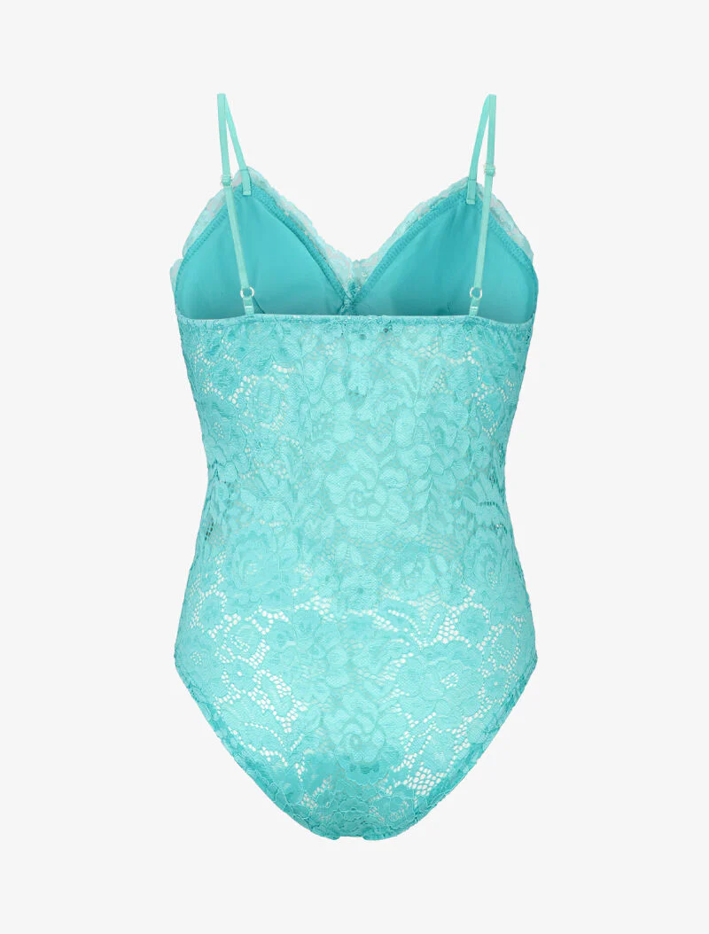 Body en dentelle ajourée - vert menthe - Image 2