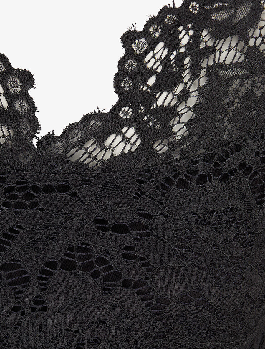 Body en dentelle doublée - Noir - Image 3